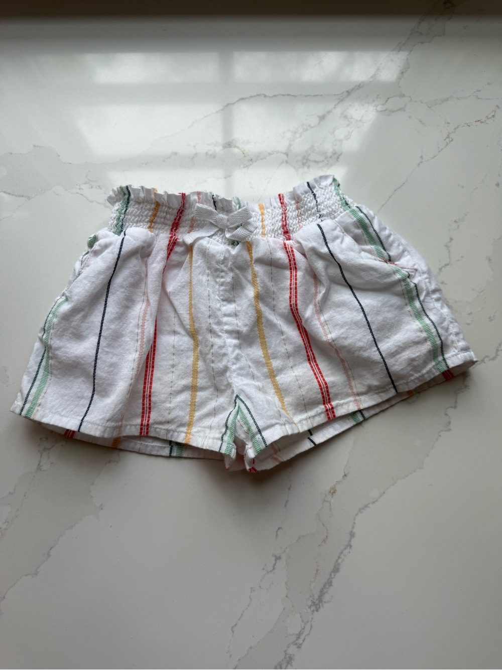Janie and Jack White Striped Girls Shorts - GUC - spring summer 18-24 months